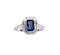 Sapphire, Diamond And Platinum Mitre Set Ring - image 1