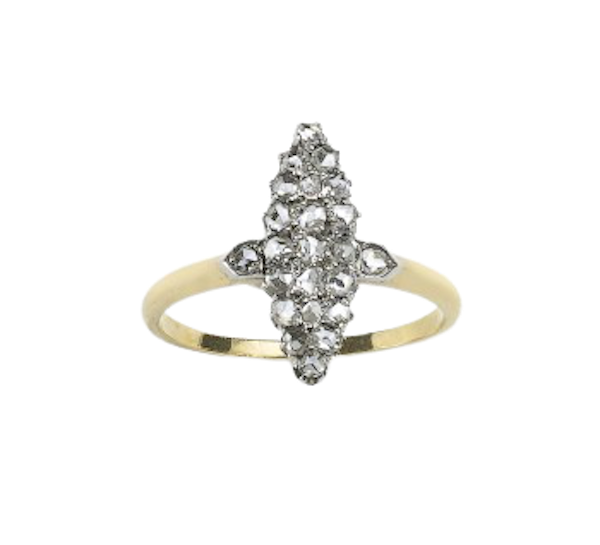 Antique Diamond Navette Ring - image 1