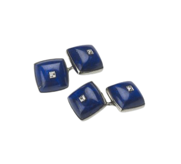 Lapis Lazuli And Diamond Cufflinks - image 1