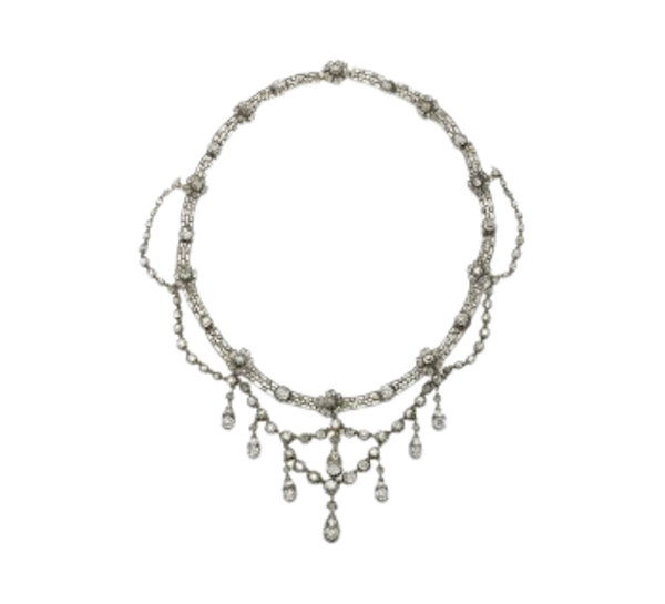Antique Diamond, Silver And Gold Necklace, Circa 1905 - image 1