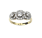Antique Triple Cluster Diamond 1.60 Carat Silver Upon Gold Ring, Circa 1870 - image 1