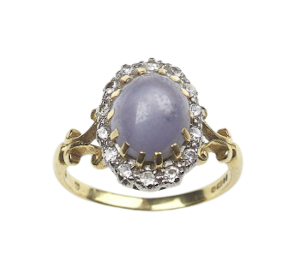 Star Sapphire And Diamond Cluster Ring - image 1