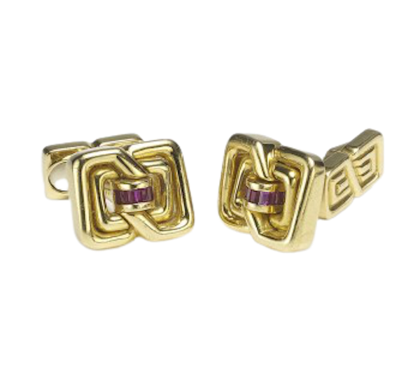 Tiffany & Co. Gold And Ruby Cufflinks - image 1