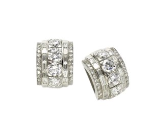 Art Deco Diamond Earrings, Circa 1940