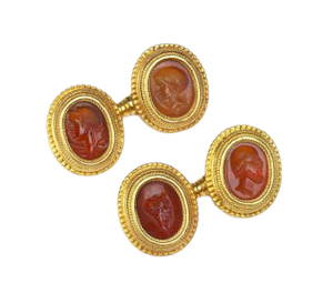 Wiese Cornelian Intaglio Cufflinks