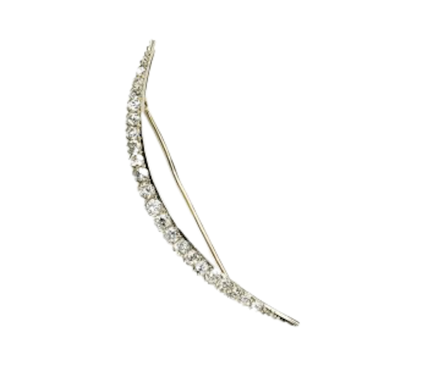 Diamond Crescent Brooch - image 1