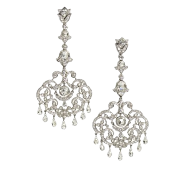 Diamond And White Gold Drop Earrings, 5.96ct - image 1