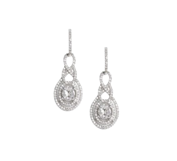 Diamond Drop Earrings, 1.69ct - image 1