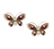 Red Enamel And Diamond Butterfly Earrings - image 1