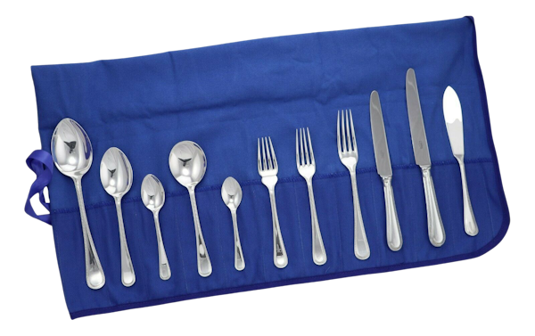 CARRS Sterling Silver Cutlery - BEAD Pattern - 84 Piece Set for 8 - image 1