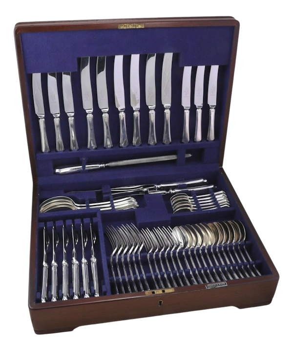 MAPPIN & WEBB Sterling Silver Cutlery - PEMBURY - 61 Piece Canteen for 6 - image 1