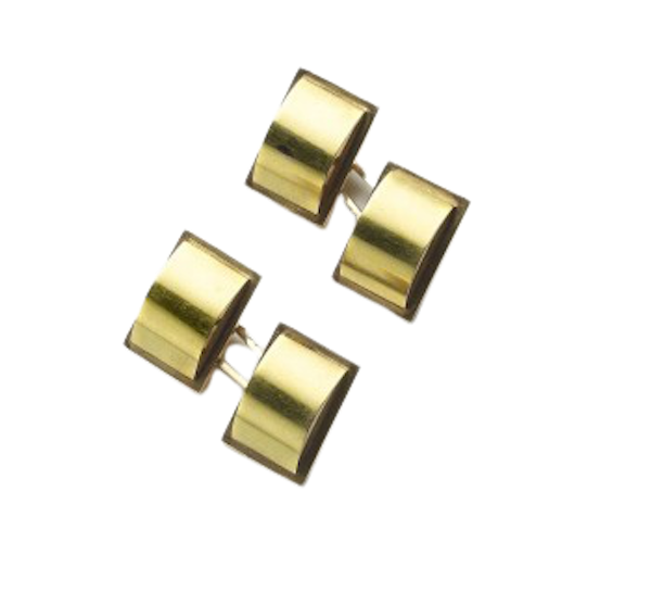 Vintage Red And Yellow Gold Cufflinks - image 1