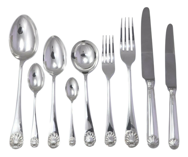 MDQ Sterling Silver Cutlery - Old English & Shell Pattern - 52 Piece for 6 - image 1