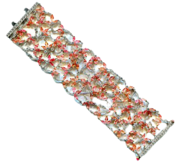 Padparadscha Sapphire, Diamond And Ruby Bracelet - image 1