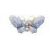 Light Blue And Diamond Enamel Butterfly Brooch - image 1