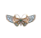 Blue-Pink Enamel Butterfly Brooch - image 1