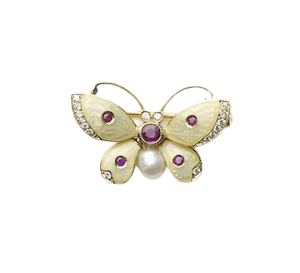 Enamel Butterfly Brooch