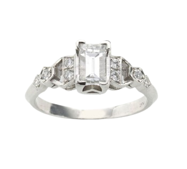 Art Deco Diamond And Platinum Ring, 0.81ct - image 1