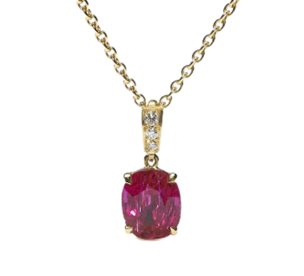 Ruby Diamond And 18ct Gold Pendant - image 1