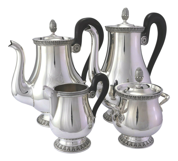 CHRISTOFLE Silver Plate - MALMAISON Pattern - 4 Piece Tea & Coffee Set - image 1