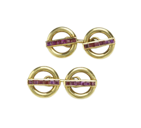 Cartier Ruby And Gold Cufflinks - image 1