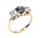 Three Stone Sapphire And Diamond Ring - image 1