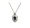 Sapphire And Diamond Cluster Pendant - image 1