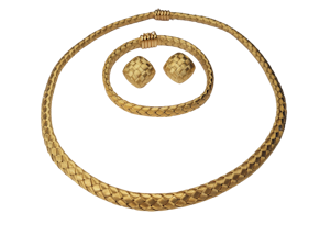Vintage woven 18ct gold suite sku 5107 DBGEMS