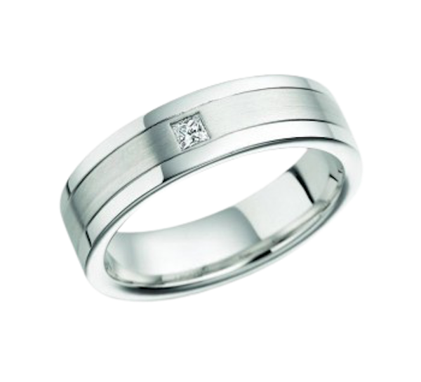 18ct White Gold Flat Wedding Ring - image 1