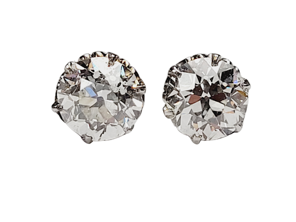 2ct old cut diamond stud earrings sku 5105  DBGEMS - image 1