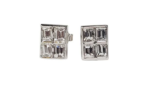 Baguette diamond stud earrings sku 5114  DBGEMS - image 1