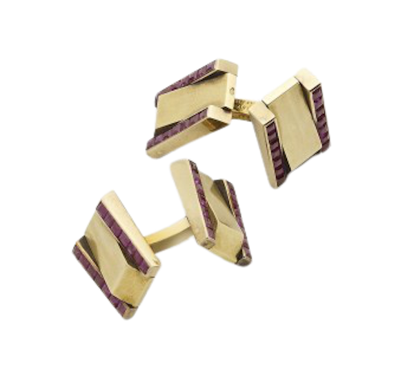 Van Cleef And Arpels Ruby And Gold Cufflinks, Circa 1940 - image 1