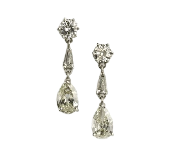 Drop Diamond Earrings, 2.75ct - image 1