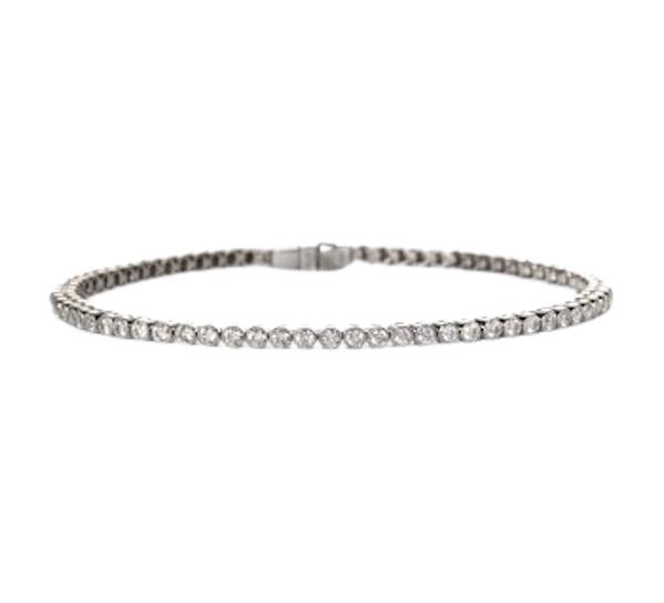 Diamond And Platinum Line Bracelet, 1.85ct - image 1