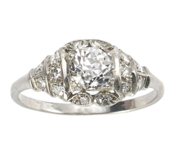 Vintage Diamond And Platinum Ring, 0.86ct, Circa 1940 - image 1