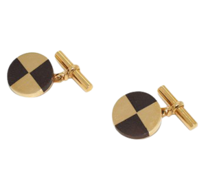 Mellerio Wood And Gold Cufflinks, Circa 1960
