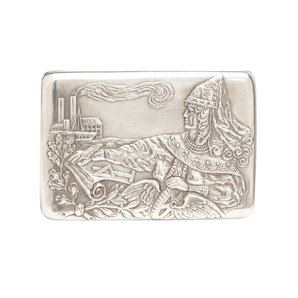 Russian silver cigarette case, Segei Nazarov, Moscow c.1880 - image 1