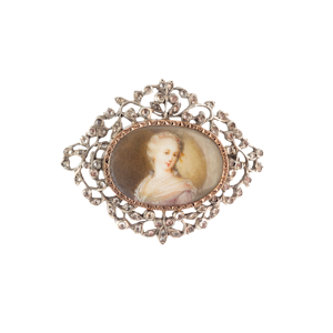 A Georgian Silver Paste Minature Brooch