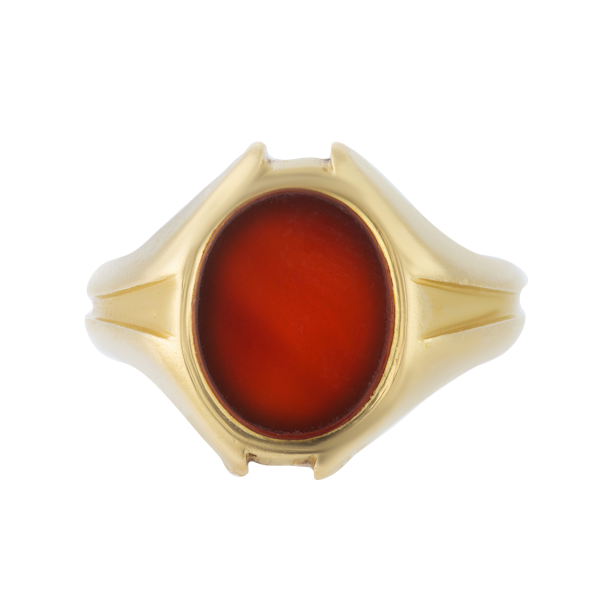 A Carnelian Gold Signet Ring - image 1