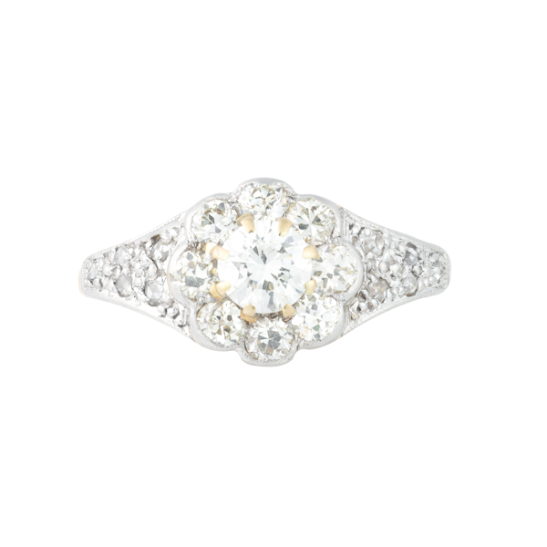 An Antique Diamond Daisy Ring - image 1