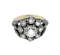 Antique Style Diamond Silver Upon Gold Cluster Ring - image 1
