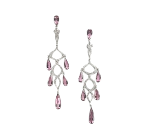 Morganite And Diamond Chandelier Earrings