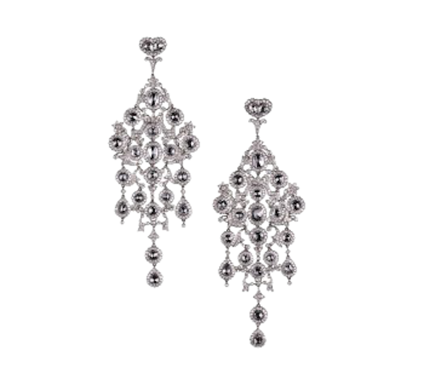Large Diamond And Platinum Chandelier Earrings, 15.26ct - image 1