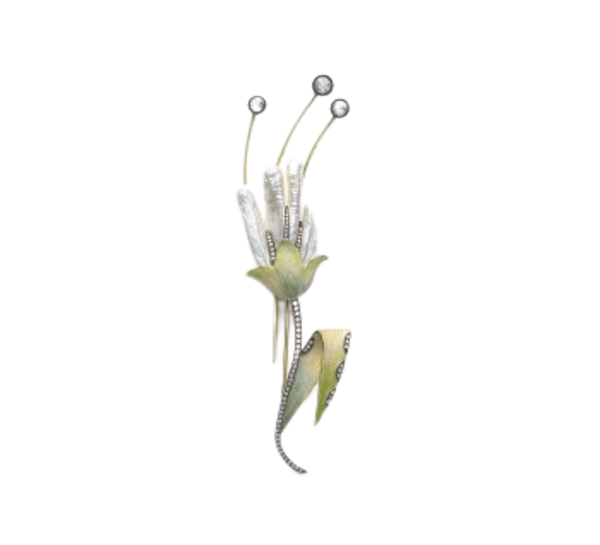 Mississippi Pearl And Diamond Flower Brooch - image 1