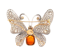 Citrine, Diamond And Platinum Butterfly Brooch - image 1