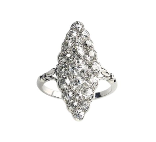 Edwardian Diamond Cluster Ring - image 1