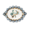 A Chalcedony Turquoise Onyx Diamond Gold Brooch - image 1