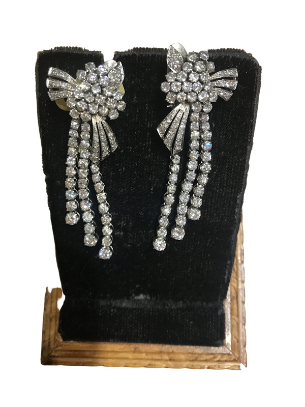 1930s Diamond Earrings approx 12ct - image 1