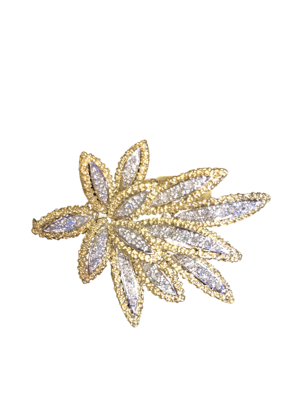 1960s 18ct Gold Brooch  with Diamonds - image 1