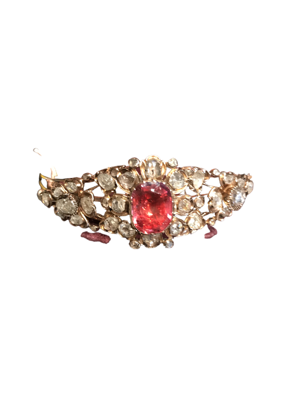 Early Victorian Spinel and Diamond Bangle - image 1